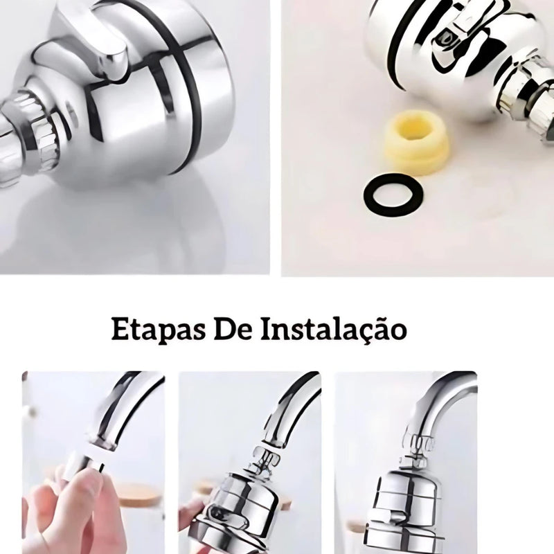 Bico Extensor Articulado Para Torneiras 360 Inox