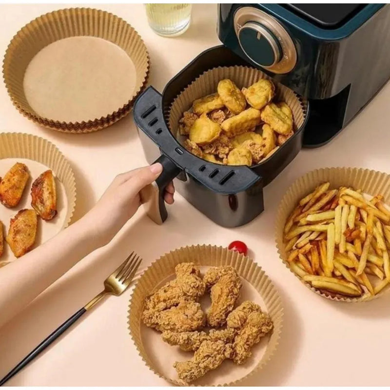 Conjunto com 100 PCs de Forro de Papel Descartável Para Airfryer