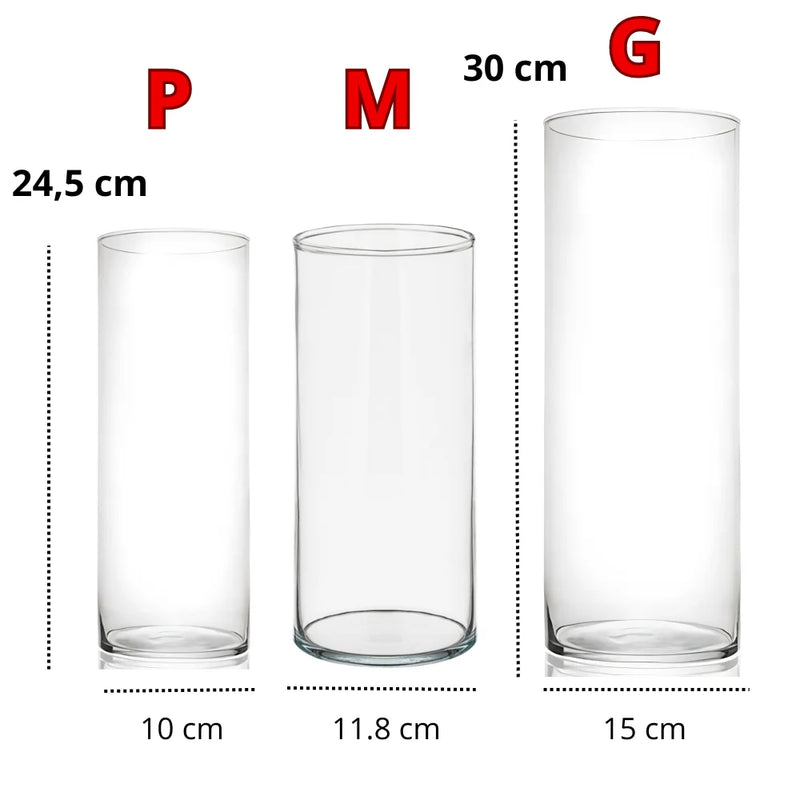 [Kit] De 3 Vasos Tubo Acrílico Para Flores Decoração Transparente